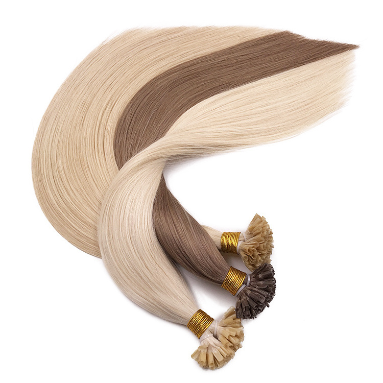 TOP Quality Russian Hair Keratin i Tip U Tip Hair Extensions Double Drawn Natural Human Virgin Hair U Keratin Tip