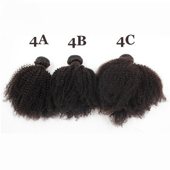 Black women natural looking afro kinky curly 4A 4B 4C human hair weave bundles