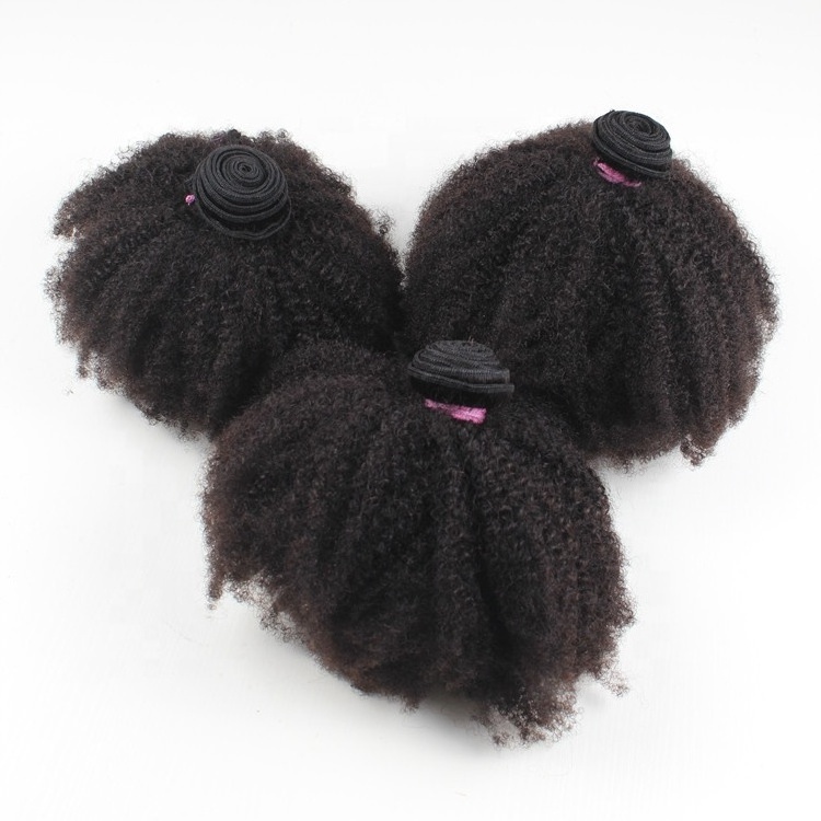 Black women natural looking afro kinky curly 4A 4B 4C human hair weave bundles