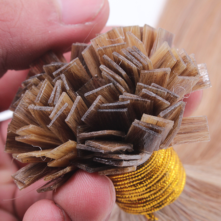 Wholesale 100% Human Hair Extensions Double Drawn Healthy Cuticle Hair Flat Tip Hair Extension