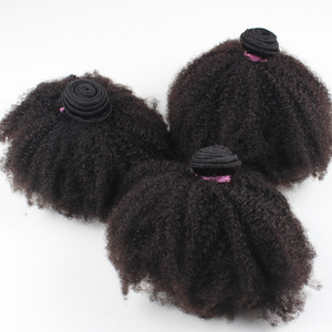 Black women natural looking afro kinky curly 4A 4B 4C human hair weave bundles