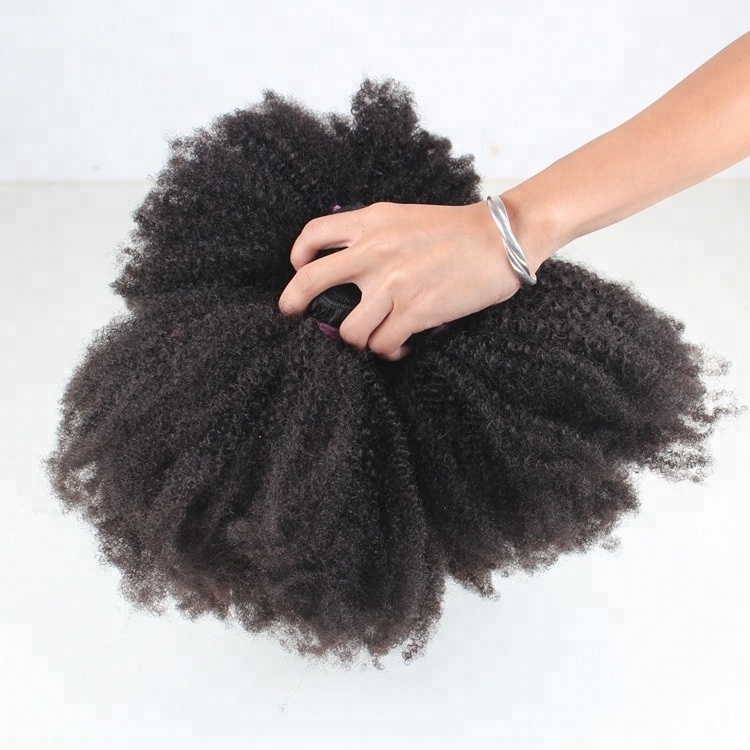 Black women natural looking afro kinky curly 4A 4B 4C human hair weave bundles