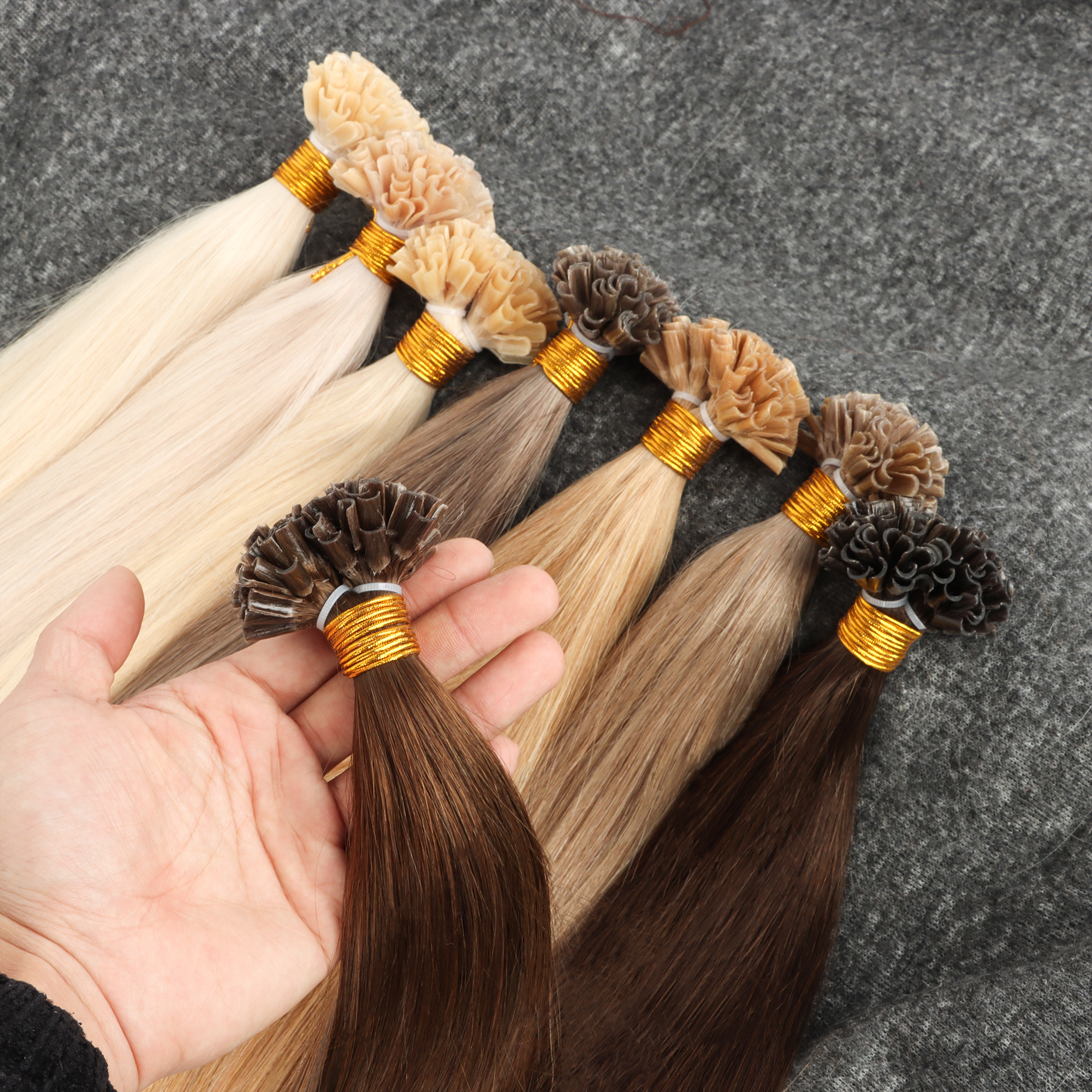 Wholesale 100% Human Hair Extensions Double Drawn Healthy Cuticle Hair Flat Tip Hair Extension