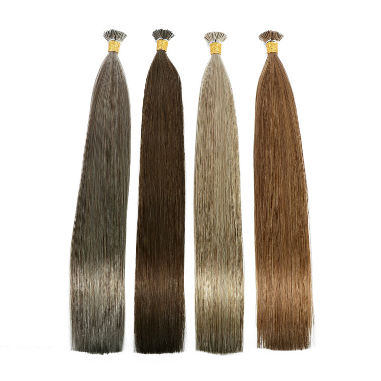 Hot Sale factory price 100% natural extensiones de cabello 100humano remmy i tip hair extensions wholesale