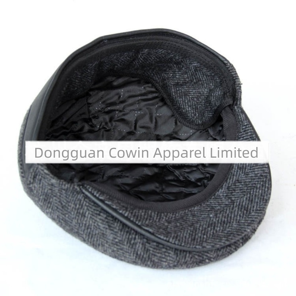 Wholesales Winter Hats of Woolen Blend Ivy Caps for Old Man Dad Newsboy Hat with Earflap Windproof Drivers Hat Beret Cabbie