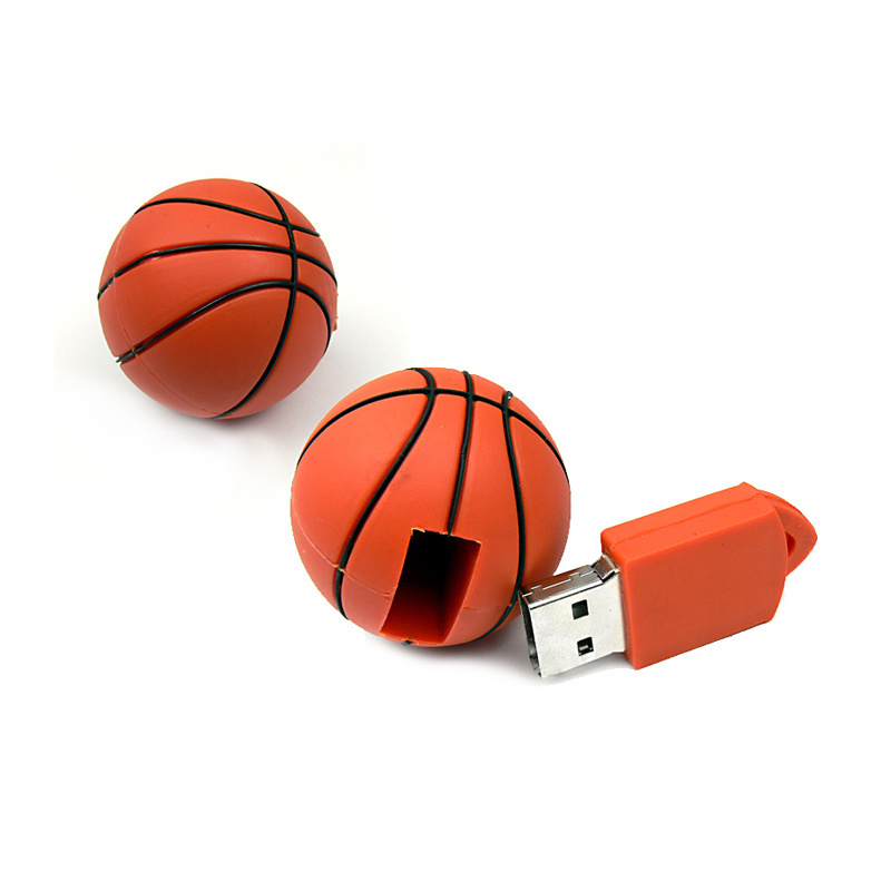 Flash Memory Pendrive USB 3.0 Usb Flash Drive Wholesale Custom Logo PVC Shape Basketball 32gb USB 2.0 Stock