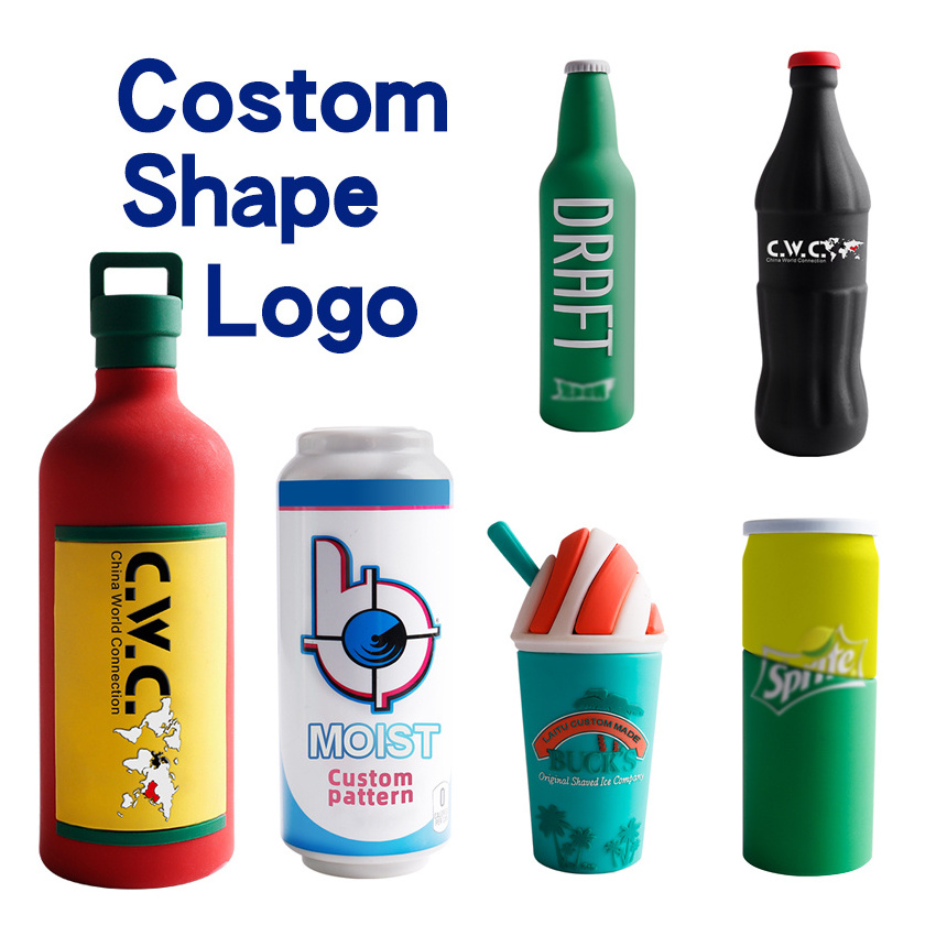 Personalized Custom Logo Creative Cartoon Square Round Bottle Shape 10000mah Portable PowerBank Custom Power Bank