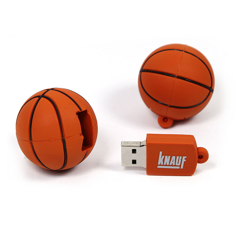 Flash Memory Pendrive USB 3.0 Usb Flash Drive Wholesale Custom Logo PVC Shape Basketball 32gb USB 2.0 Stock