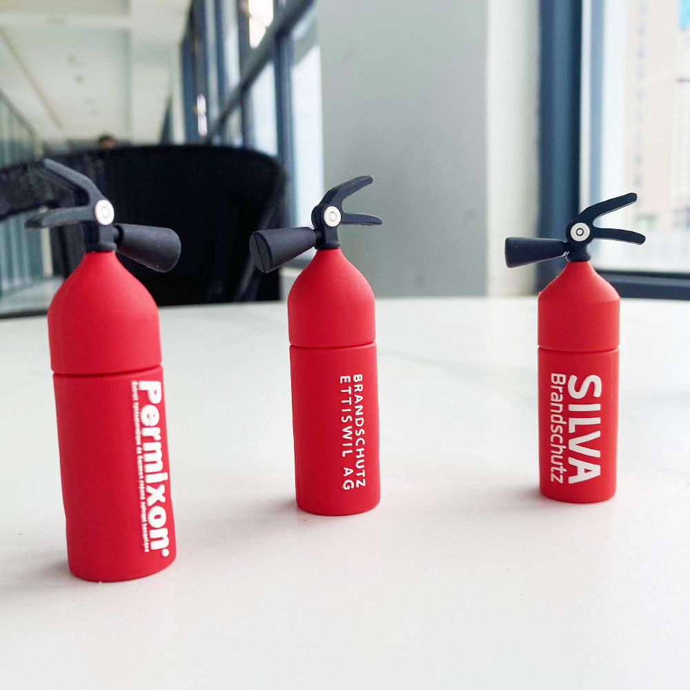 Customized Gift Fire Alarm Firefighter Pvc Extintor Fire Hydrant Fire Extinguisher Custom Usb Flash Drive