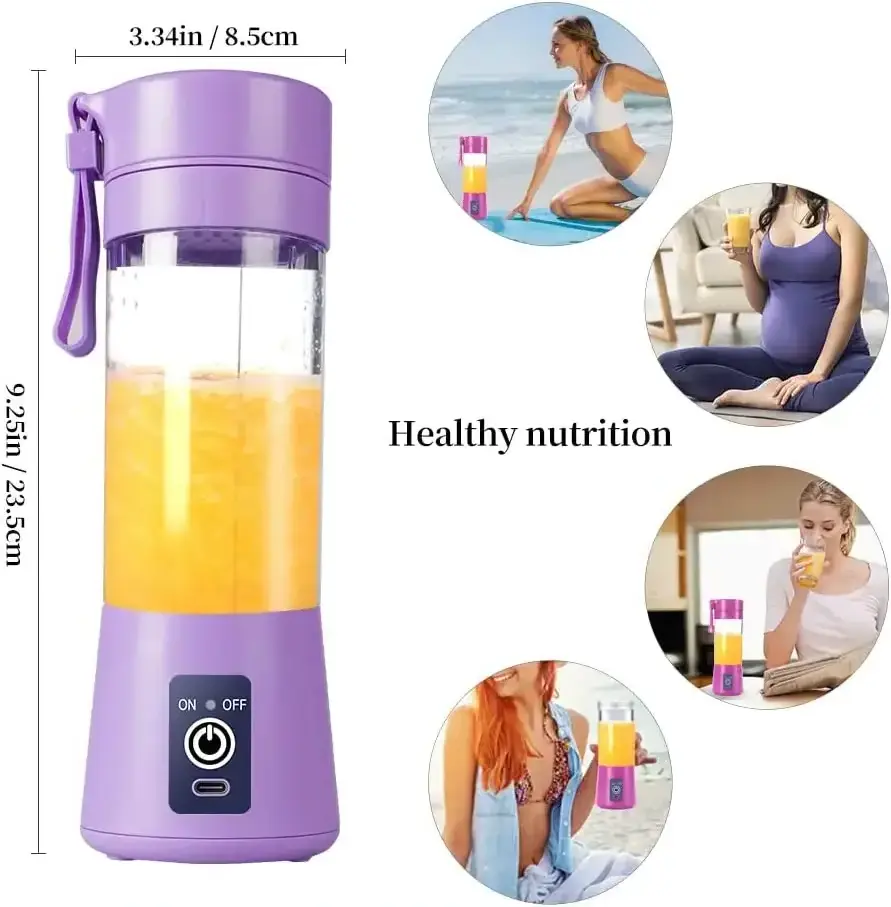 Electric Mini Bottle Blender Home Usb 6 Blades Fruit Juicer Cup Machine Rechargeable Wireless Portable Blenders