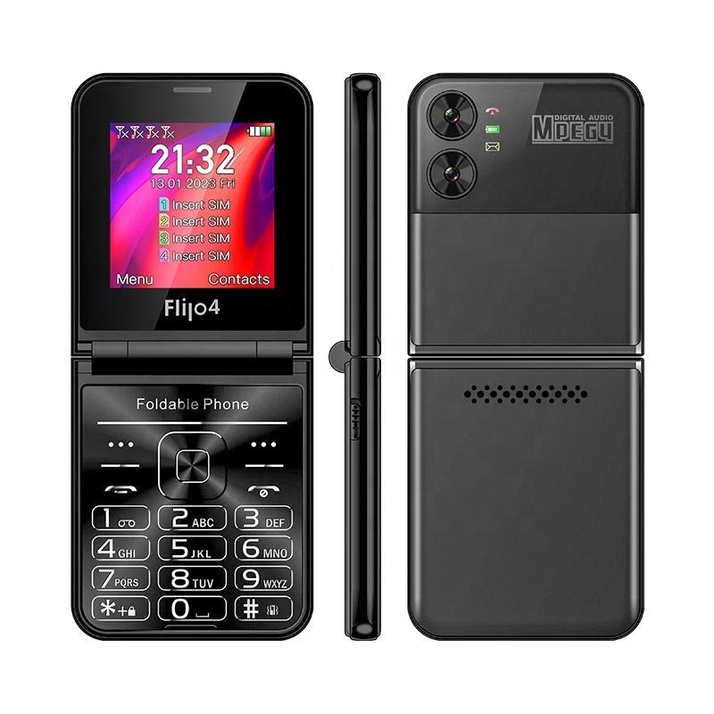 UNIWA F265 Dual Screen Flip Senior Push-Button Mobile Phone Handwriting Clamshell Cell Phone Russian Keyboard Key Phone