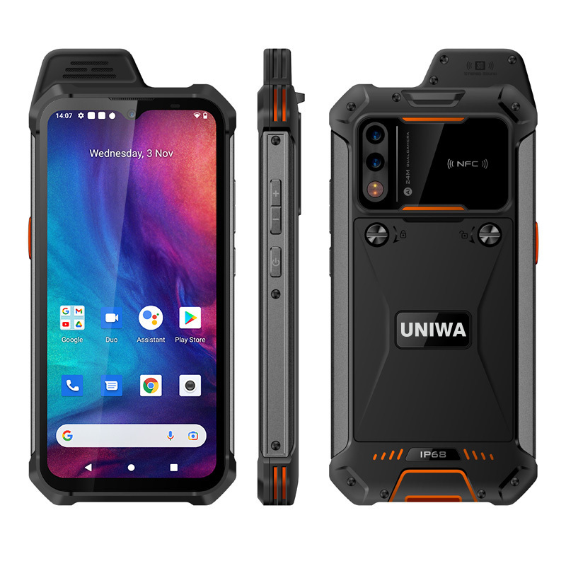 Waterproof Android Octa core 64GB IP68 4G NFC Rugged phone with fingerprint explosion proof mobile phone UNIWA W888