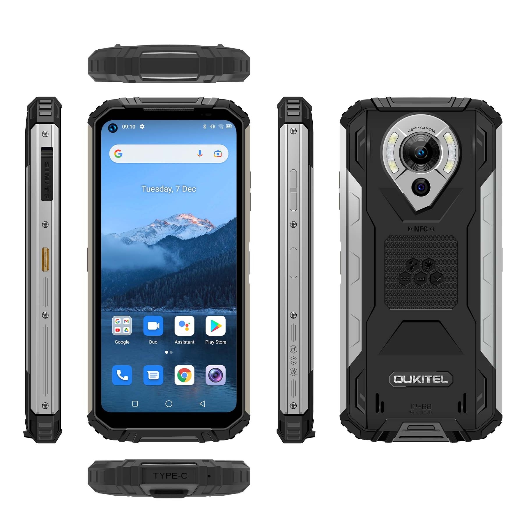 Factory wholesale Oukitel Wp16 10600mah Ip68 Waterproof 8gb+128gb Rugged Phone 6.39'' Android 11 4g Smartphone