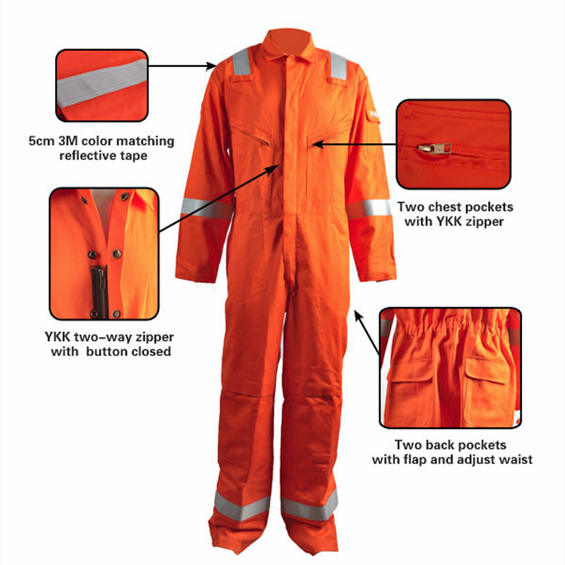 Red Bule EN 11612 Boiler Suit Mining FR Clothing Flame Resistant Industrial Clothing