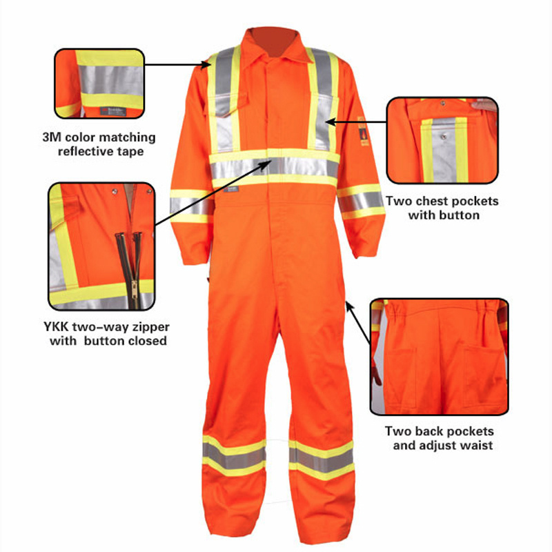 Red Bule EN 11612 Boiler Suit Mining FR Clothing Flame Resistant Industrial Clothing