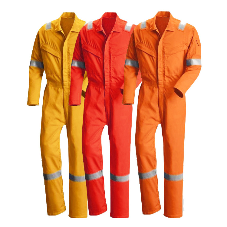 Copper Zipper 100% Cotton Flame Retardant Safety One Piece Boiler Suit