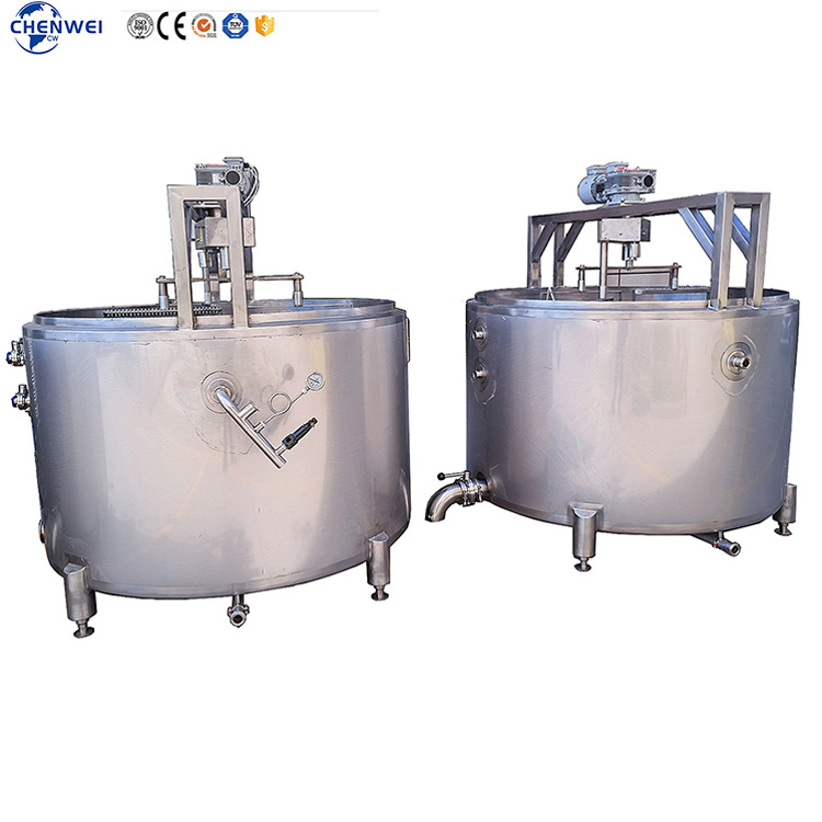 300 Liters 500 Liters 1000 Liters Small Scale Cheese Vat Cheese Making Machine