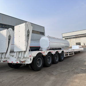 3 Axles 60 Tonnes 80t 100 Tons Low Loader Heavy Duty Excavator Transport Step Drop Deck Lowbed Low Bed Semi Trailer Truck