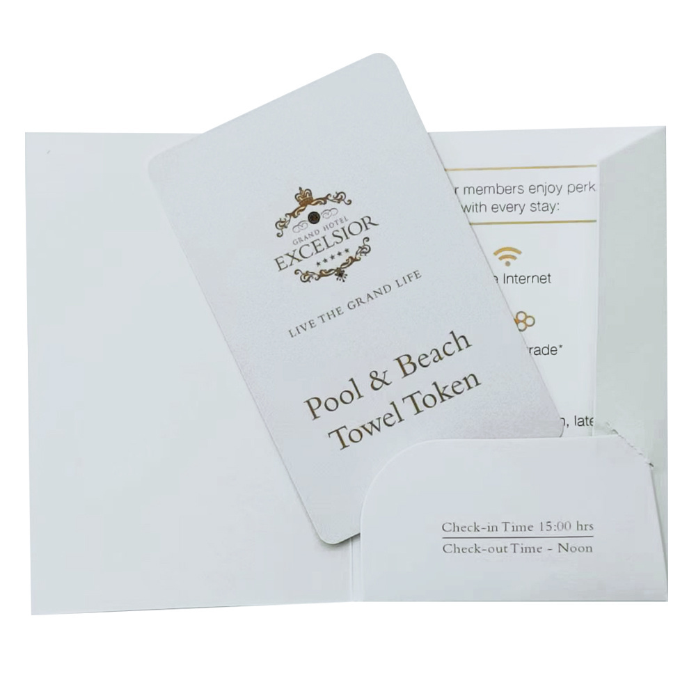 Custom Printing Standard Hotel Key Card Keycard Envelopes Hotel Room Card Sleeve Magnetic Card Paper Holder