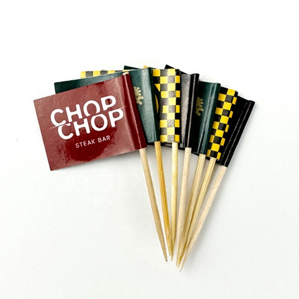 Wholesale flag toothpicks party food decoration toothpick flag custom hamburger steak cupcake toothpicks with flags suppliers