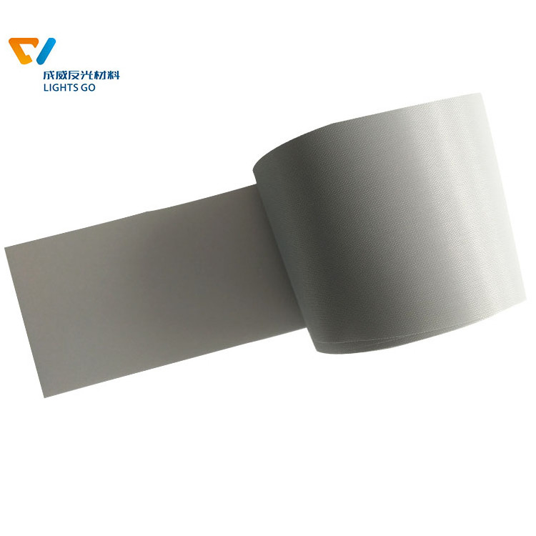 Hi vis washable reflective silver grey polyester fabric tape stripes sew on safety clothes