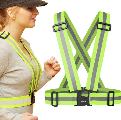 Best Promotions Fluorescent Yellow Reflective Elasticity Strips Running Gear Accessories Vest For Night Safety In High Visible