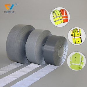 China factory high visibility silver grey reflective warning safety clothing trim strip sew on fabric reflective TC tape