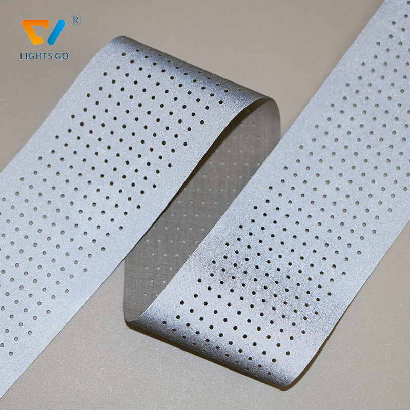 Hi vis washable reflective silver grey polyester fabric tape stripes sew on safety clothes