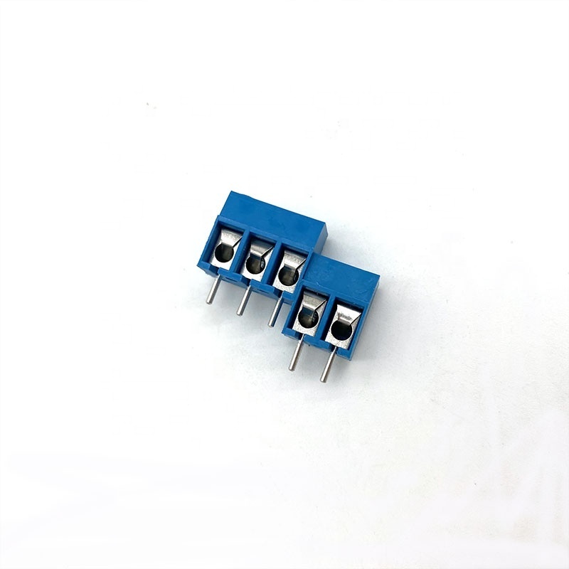 HQ300V pcb screw connector block 5.0mm pitch 3pin brass square block bus bar terminal block