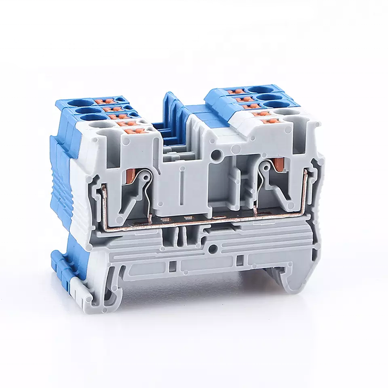 PT Series 2.5MM Spring Connection Screwless Din Rail Terminal Block PT2.5