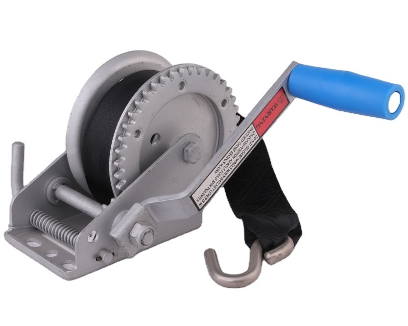 1200LB Hand  Winch with Strap 6m hand drum winch yacht winch