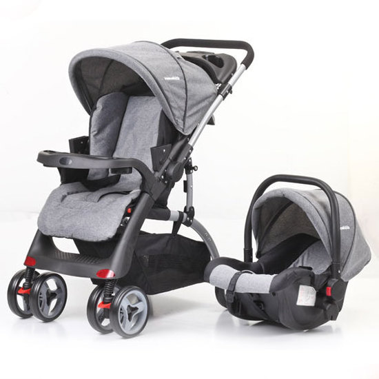 Mamakids K-98KC wholesale classical baby stroller cheap  price 2 in 1 baby stroller baby pram gray ash grey black