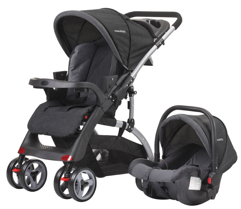 Mamakids K-98KC wholesale classical baby stroller cheap  price 2 in 1 baby stroller baby pram gray ash grey black