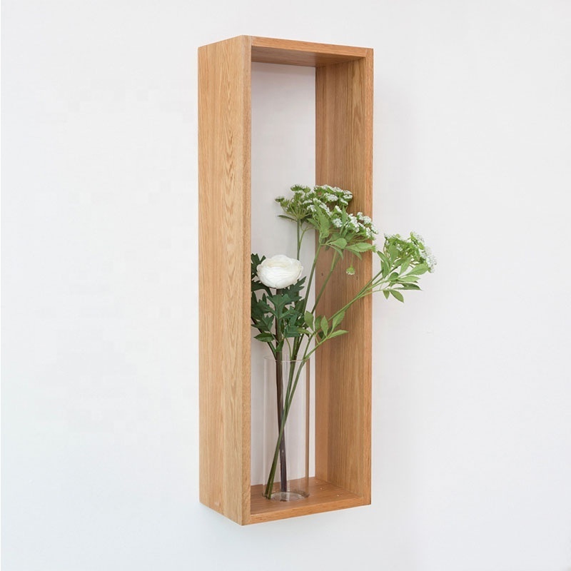 Creative wall hanging wooden rack shelf wooden display shelf for living room