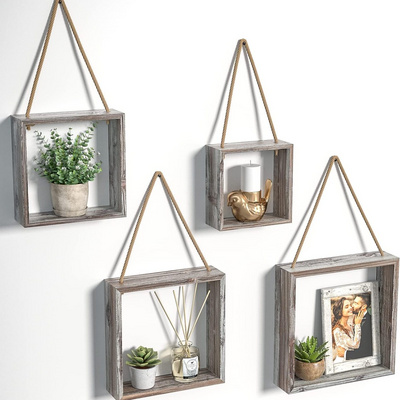 Floating Hanging Square Shelves Wall Mounted Wall Decoration Dining Room Bedroom Creative Decoration Vase Hanging Wall