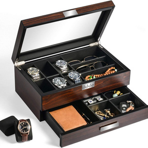 Watch Box Organizer for Men Multipurpose Jewelry Organizer for Sunglasses, Rings, Bracelet,