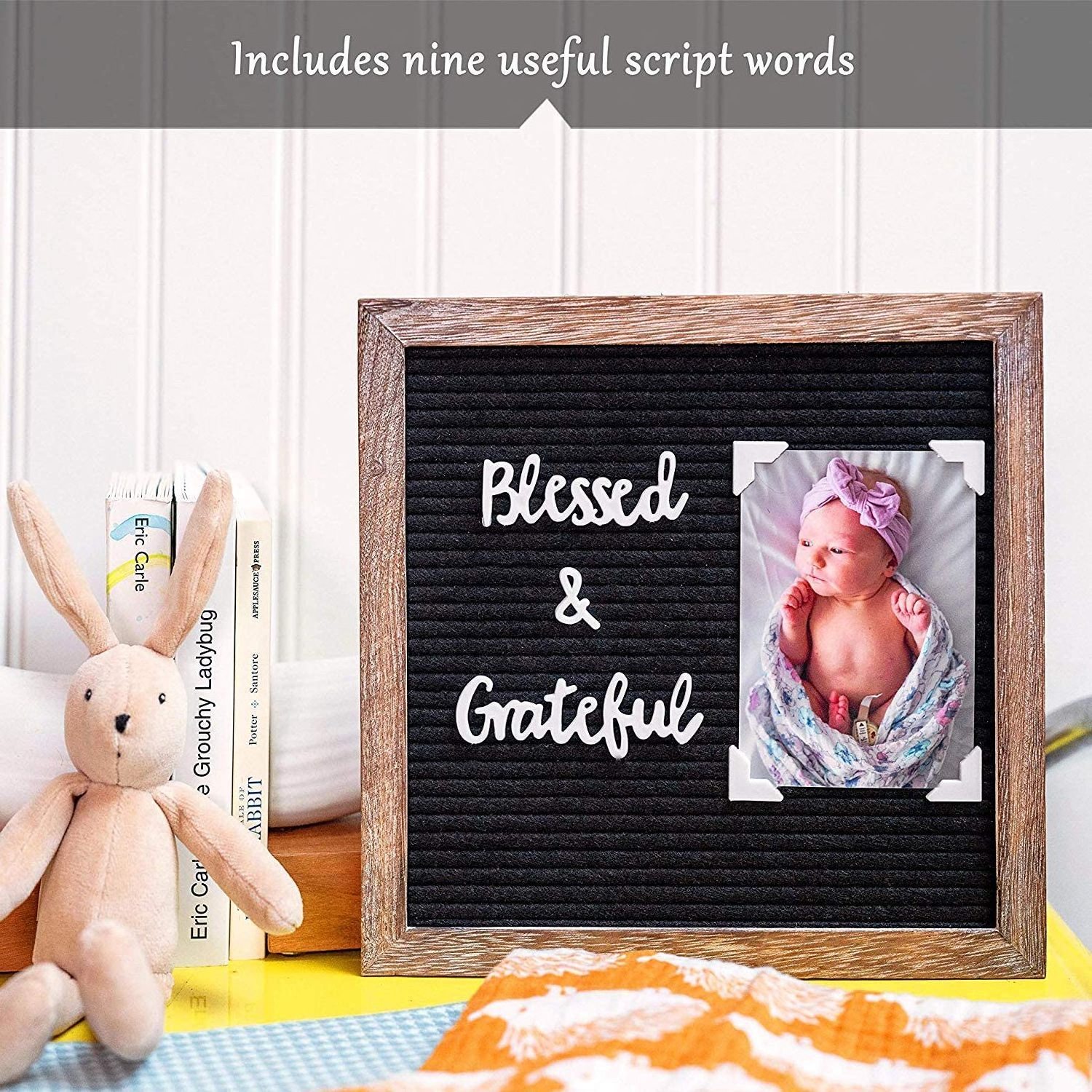 Hot selling felt letter message first day of school board baby announcement sign farmhouse decor Changeable Rustic for home offi