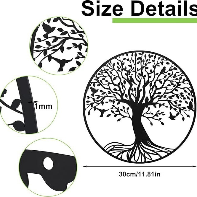 Customized modern wall art metal decoration hanging technology metal tree wall art