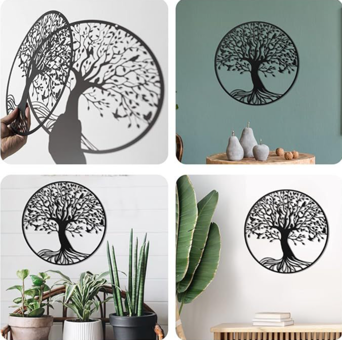 Customized modern wall art metal decoration hanging technology metal tree wall art