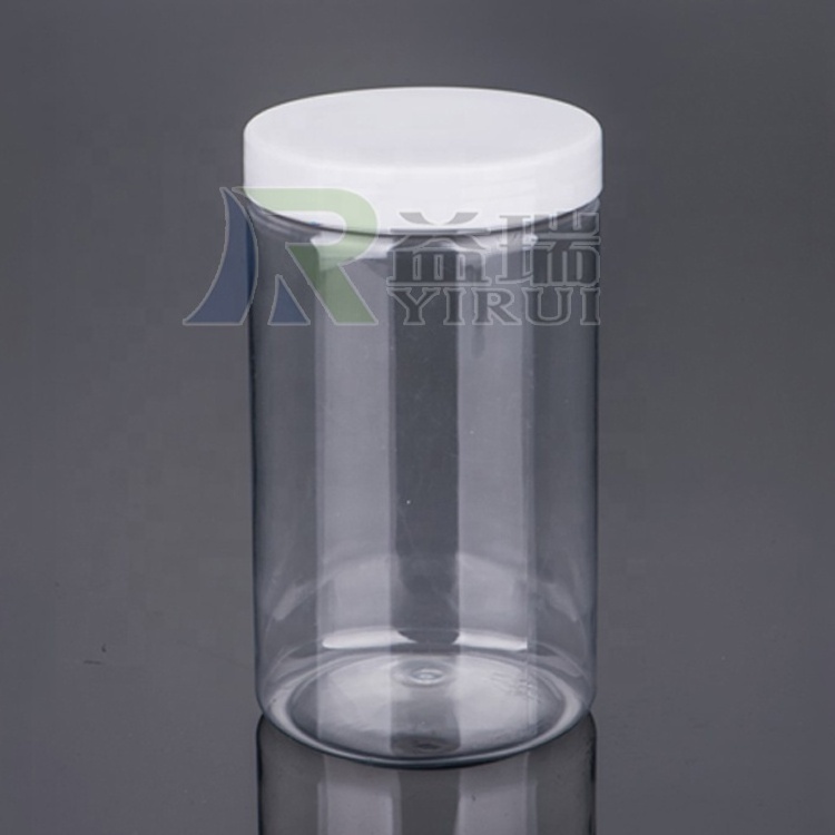 850ml Plastic PET Clear Boston Round Cookies Food Jar With Lid