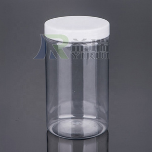 850ml Plastic PET Clear Boston Round Cookies Food Jar With Lid