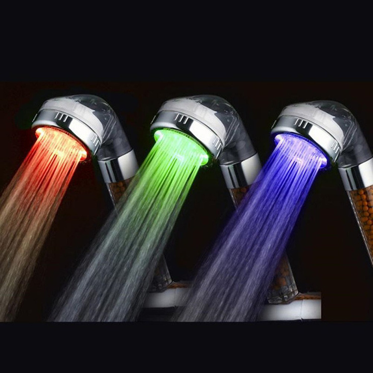 Rainfal Rbg Colour Changing Water Power No Battery Led Shower Head