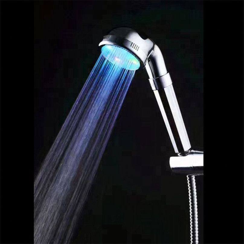 Hot selling handheld plastic LED shower head high pressure water saving bathroom faucet accessories, 7 colors