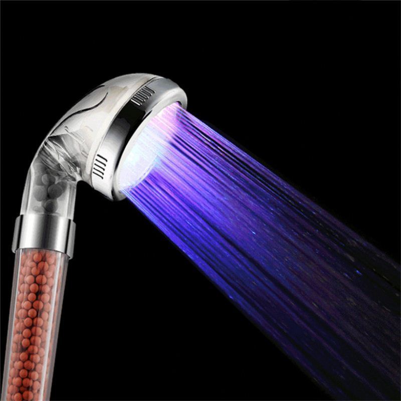 Hot selling handheld plastic LED shower head high pressure water saving bathroom faucet accessories, 7 colors