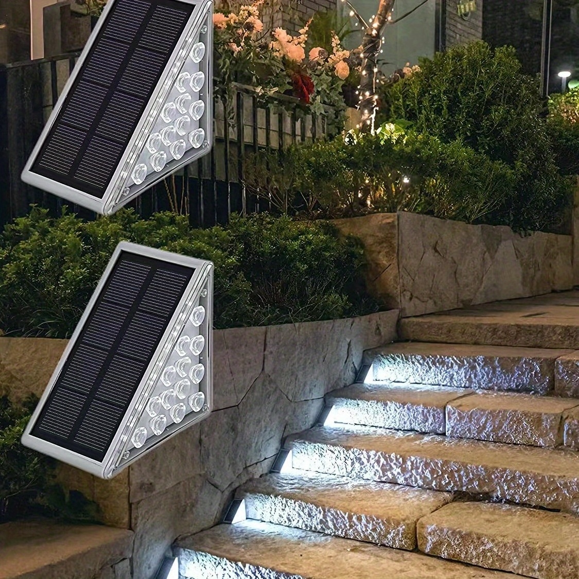 Solar Step Lights LED Solar Stair Lights Outdoor Waterproof Solar Step Lights For Hallway Path Doorway Garage Doorway