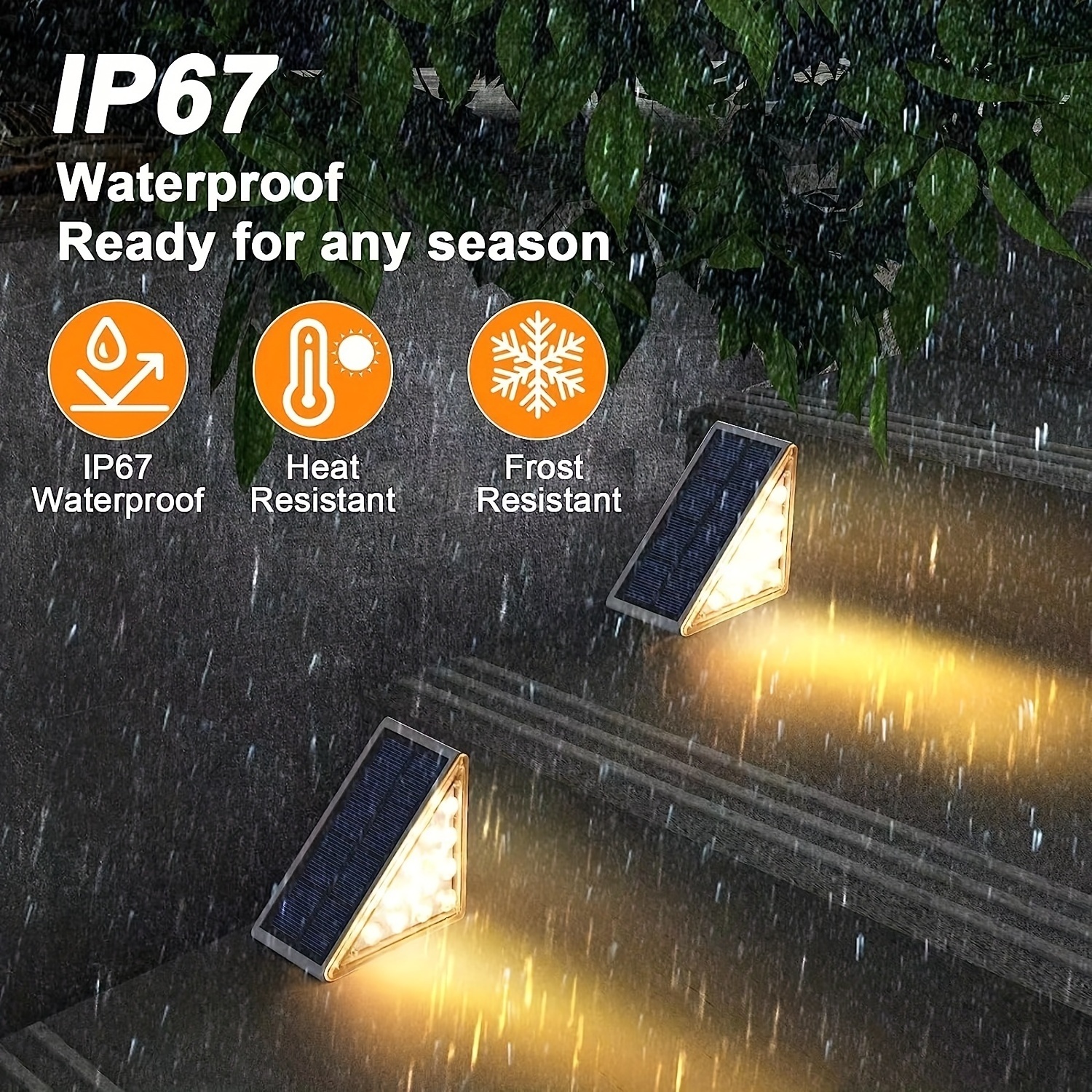 Solar Step Lights LED Solar Stair Lights Outdoor Waterproof Solar Step Lights For Hallway Path Doorway Garage Doorway