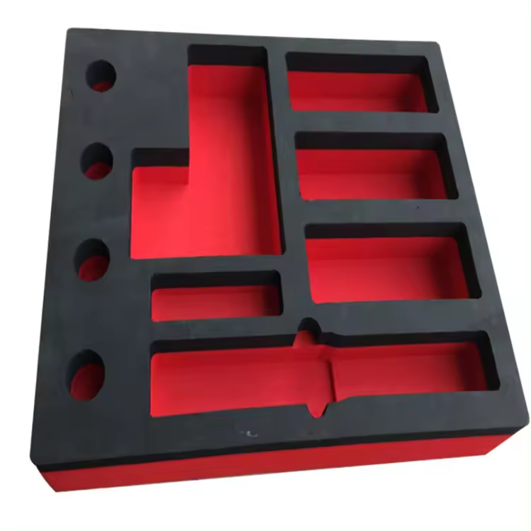 Custom laser die cut carbon  EVA foam pack case and EPE foam cardboard tool box packaging case insert foam eva custom