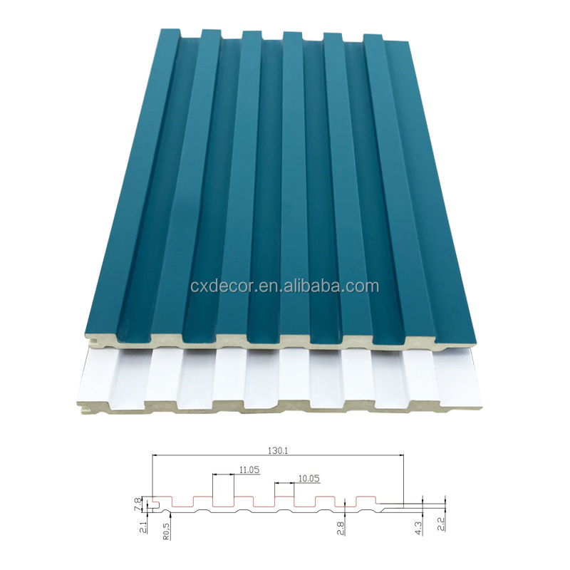 Eco-friendly Cladding Panels Siding Exterior Wall Interior Decoration 3D Fluted Wpc Wall Panel Modern Hotel Custom Size Accepted