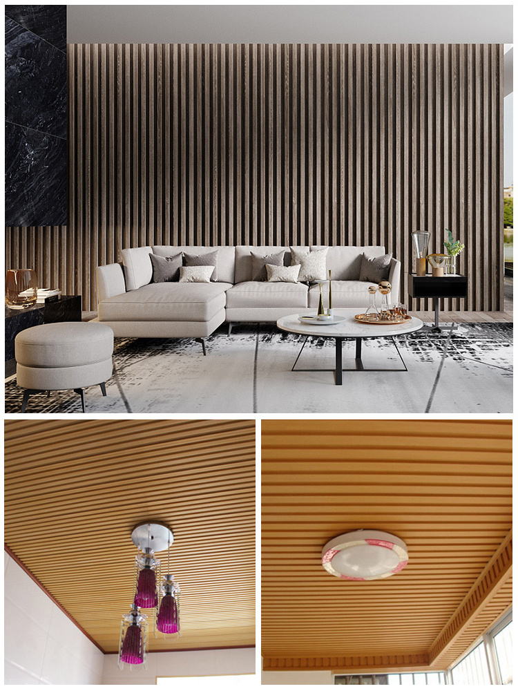 Wholesale Laminated Indoor WPC Wall Panel Wooden Grain Designs PVC WPC Wall Panels For For Interior Decoration Manufacturers