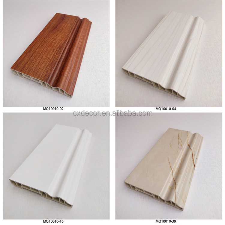 Factory Custom Good Quality Board Baseboard Pvc Wall Skirting Boards Waterproof Mouldings for Villa Floor